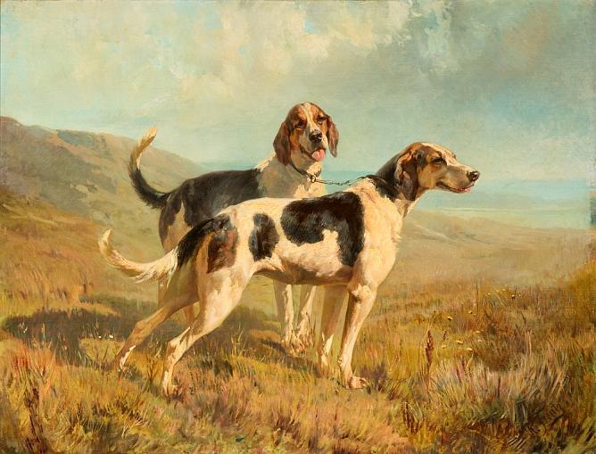 Френц Р.Ф. Две гончие. Начало 1870-х. ГРМ.